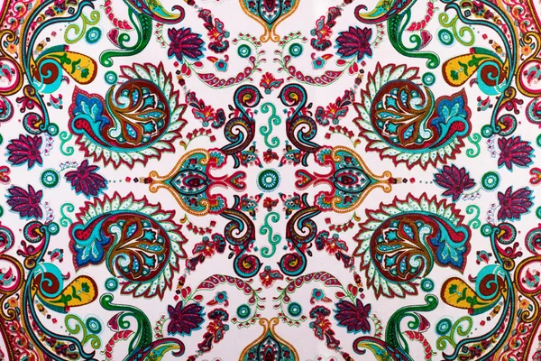 Modello paisley tradizionale, campione di foulard di seta — Foto Stock