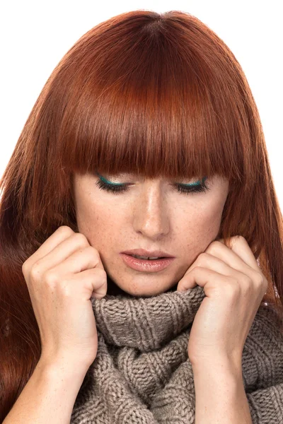 Young red-haired woman portrait — Stock Photo, Image