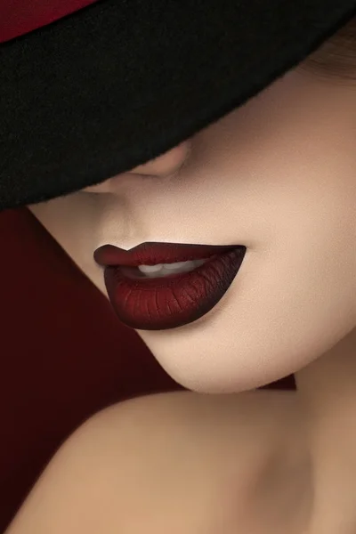 Close-up view of gorgeous woman lips — Stock Photo, Image