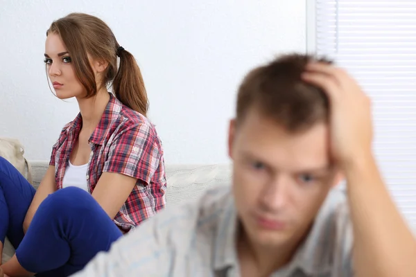 Portrait of unhappy young couple having problems — Stock Photo, Image