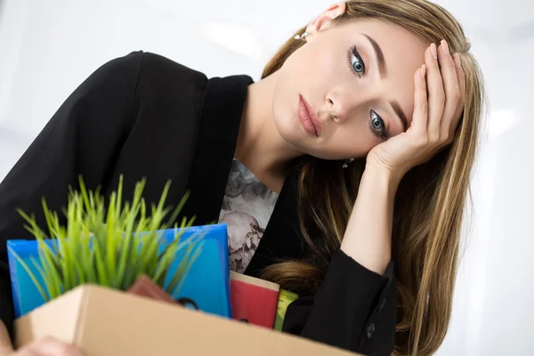 Young dismissed female worker portrait — Stock Photo, Image