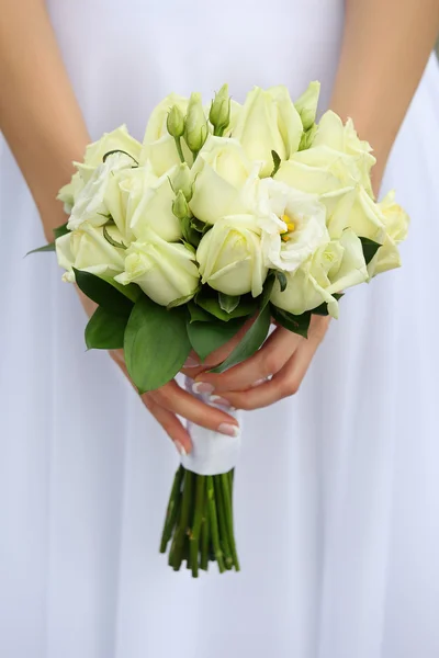 Buquê de casamento com rosas verdes close-up — Fotografia de Stock