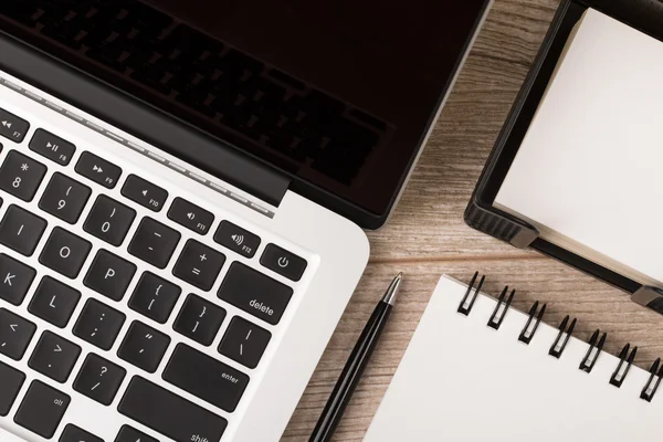 Close-up top view of business man or designer working place — Stock Photo, Image