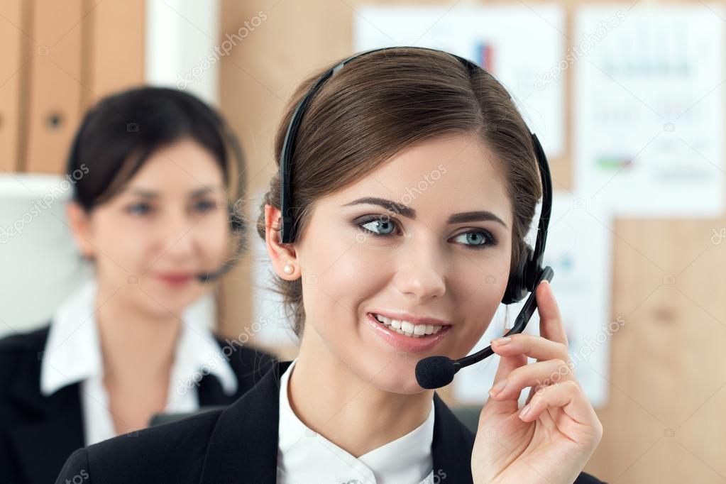 Portrait of call center worker 