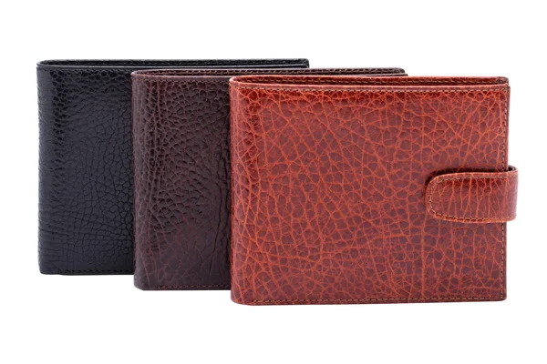 Set of three men wallets colseup — Stock Photo, Image