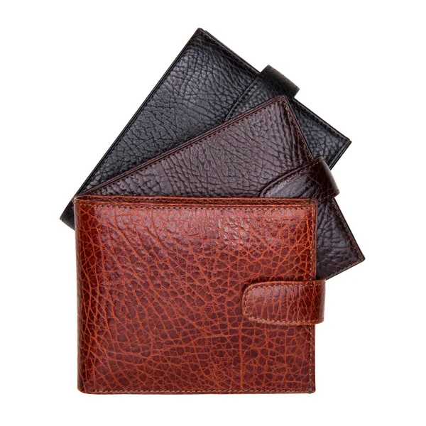 Set of three men wallets colseup — Stock Photo, Image