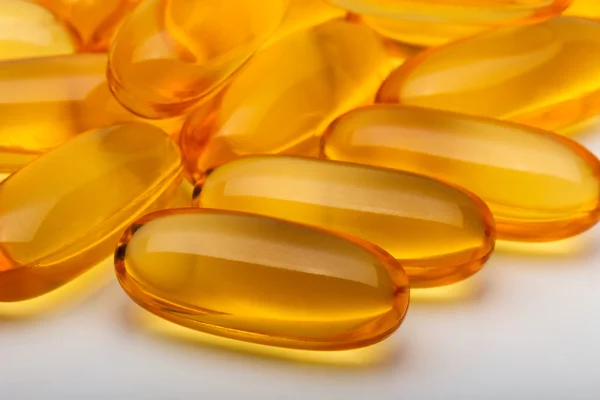 Close-up view of fish oil soft gels — Stock Photo, Image