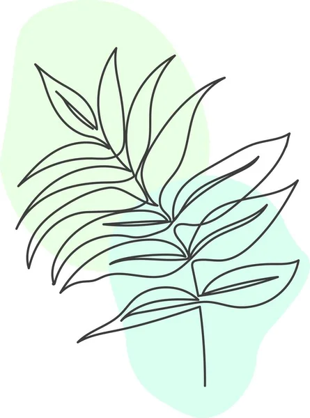 Eine Pflanze, die in einem Vektor durch eine durchgehende Linie gezeichnet wird. — Stockvektor