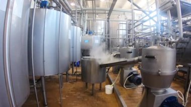 Tereyağı üretim fabrikası. Otomatik hat. Gıda üretimi