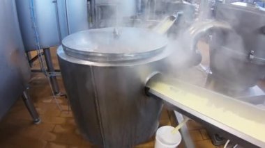 Tereyağı üretim fabrikası. Otomatik hat. Gıda üretimi