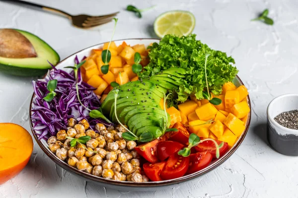 Sano Concetto Cibo Vegetariano Budda Ciotola Vegetariana Piatto Vegano Con — Foto Stock