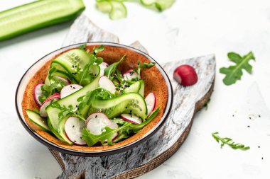 Sağlıklı vejetaryen yemek kasesi. Diyet detoks gıda konsepti. Yemek tarifi geçmişi. Kapat..