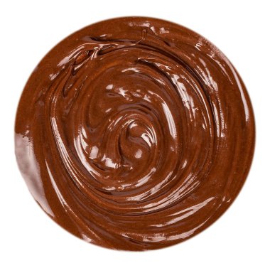 Hafif arkaplanda izole edilmiş parlak çikolata kremi, tatlı markalaşması, ambalaj ve reklam tasarımı için ideal yumuşak doku.