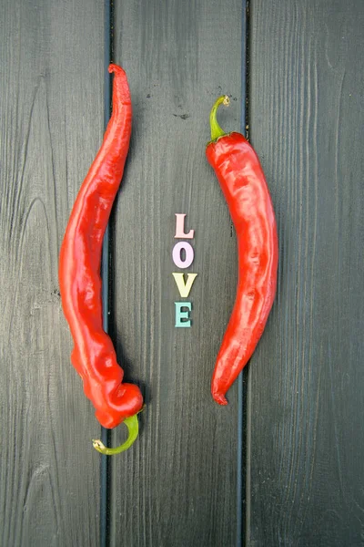 Red Hot Chilly Juicy Pepper Dark Background — Stock Photo, Image