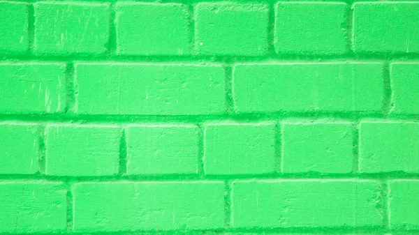 Piękna Cegła Malowane Zielone Ściany — Zdjęcie stockowe