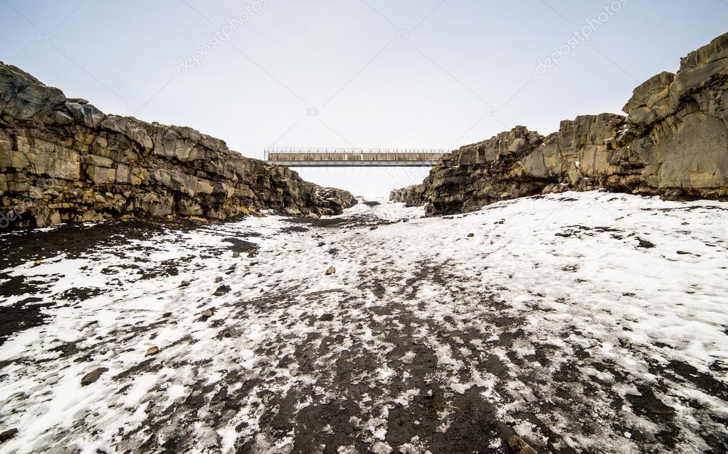 Bridge Between Continents in Southern Iceland
