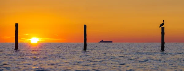 Sziluettjét napkelte a Chesapeake-öböl — Stock Fotó