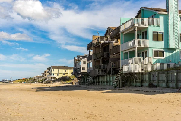 Beach Houses with seawall — ストック写真