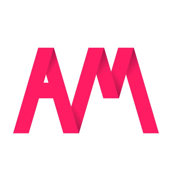 Moderm minimalis logo inicial AM — Vector de stock