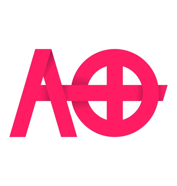 Moderm minimalis logo inicial AO — Vector de stock