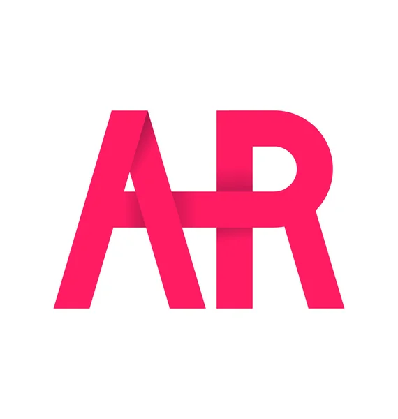 Moderm minimalis logo inicial AR — Vector de stock