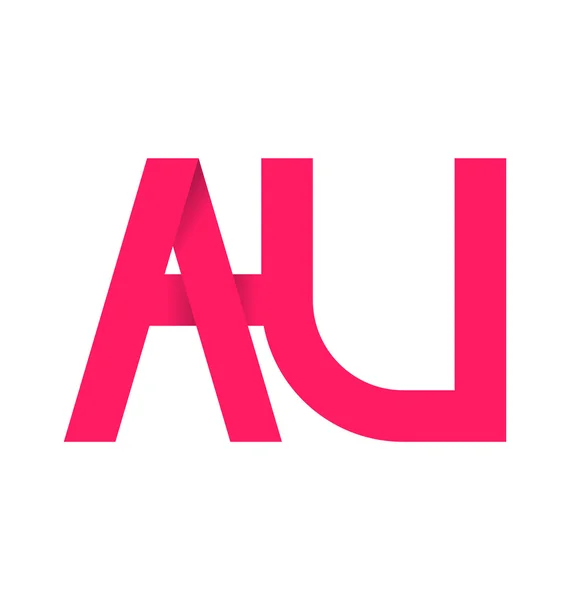 Moderm minimalis logo inicial AU — Vector de stock
