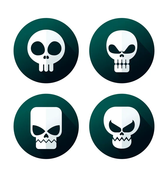 Flat style skull icon — Stock Vector