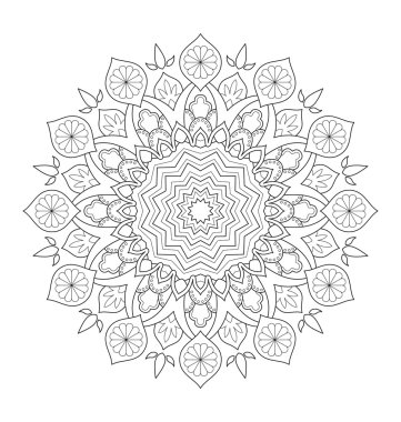 Yetişkin renklendirme için Mandala çizimi