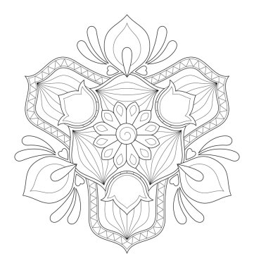 Yetişkin renklendirme için Mandala çizimi