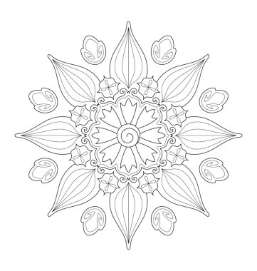 Yetişkin renklendirme için Mandala çizimi