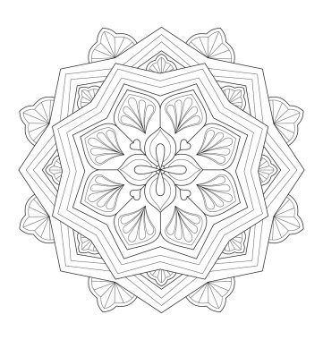 Yetişkin renklendirme için Mandala çizimi