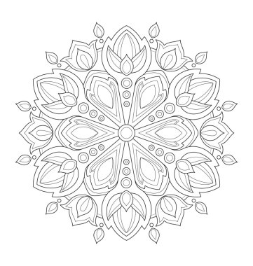 Yetişkin renklendirme için Mandala çizimi