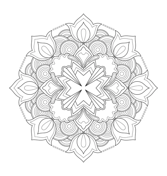 Mandala illustration för vuxna färg — Stock vektor