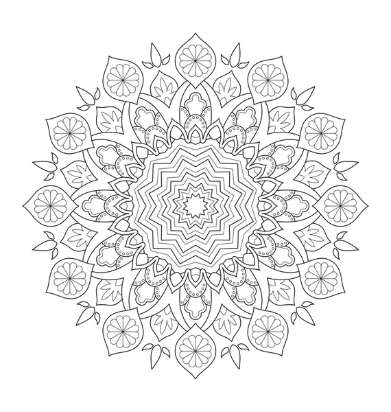 Ilustración mandala para colorear adulto — Vector de stock