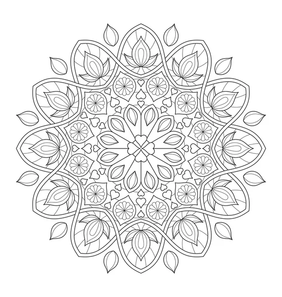 Mandala illustration for adult coloring — стоковый вектор