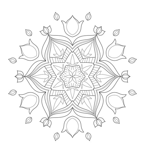 Mandala Illustration für Erwachsene Färbung — Stockvektor