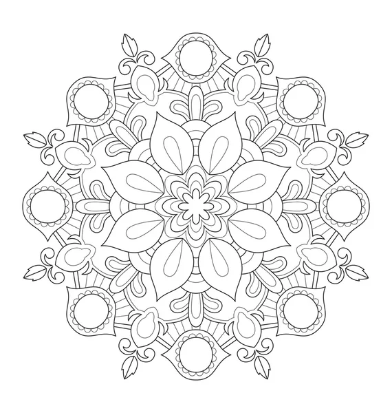 Mandala illustration for adult coloring — Stock Vector