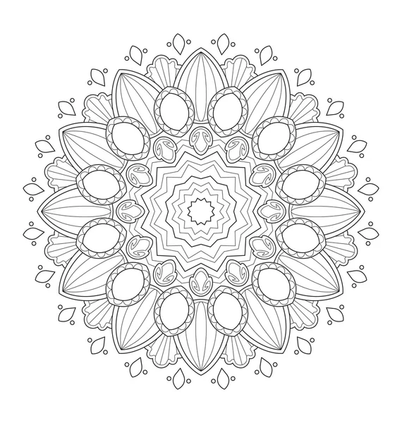 Mandala illustration for adult coloring — Stock Vector