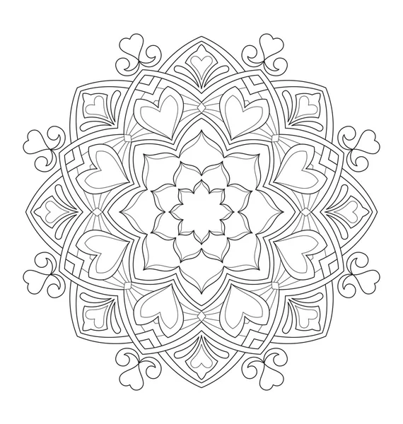 Illustration mandala pour coloriage adulte — Image vectorielle