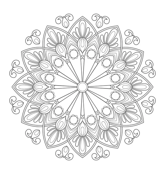 Mandala illustration for adult coloring — Stock Vector