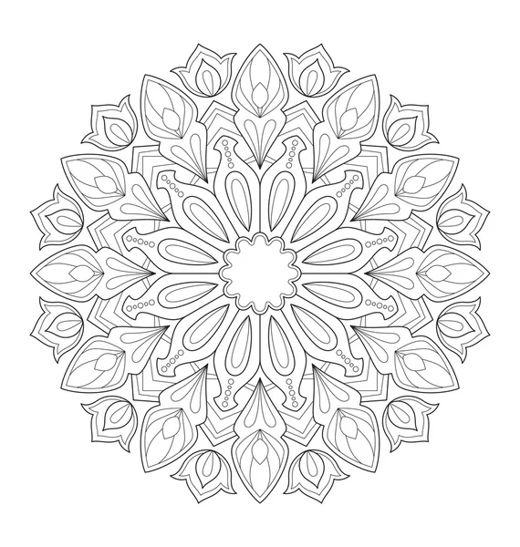 Mandala illustration for adult coloring — Stock Vector