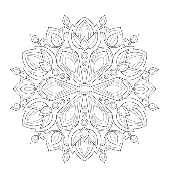 Mandala Illustration für Erwachsene Färbung — Stockvektor