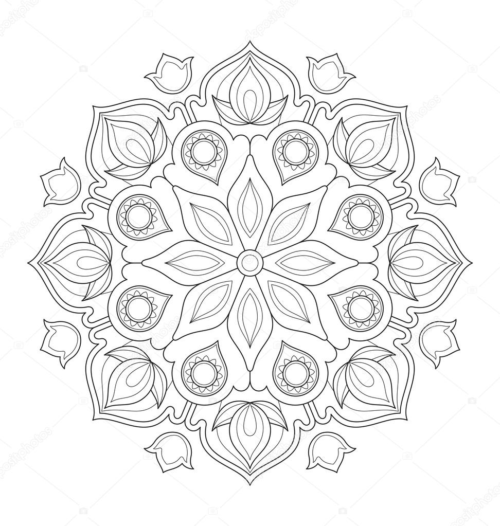 Mandala Illustration For Adult Coloring Stock Vector C Rijal