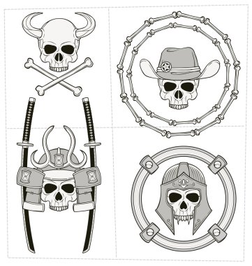 Kafatası süsleme illüstrasyon