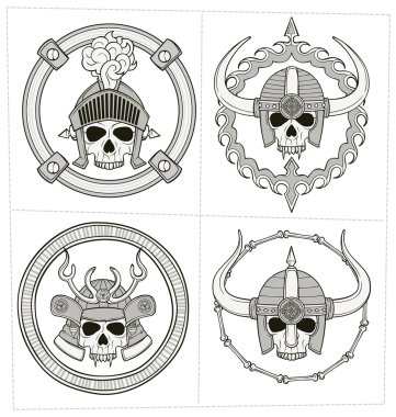 Kafatası süsleme illüstrasyon