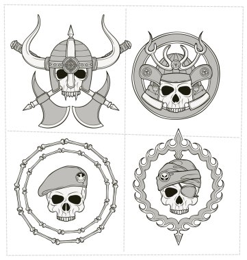 Kafatası süsleme illüstrasyon