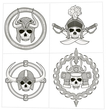 Kafatası süsleme illüstrasyon