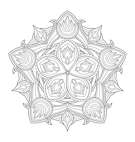 Mandala illustration for adult coloring — стоковый вектор