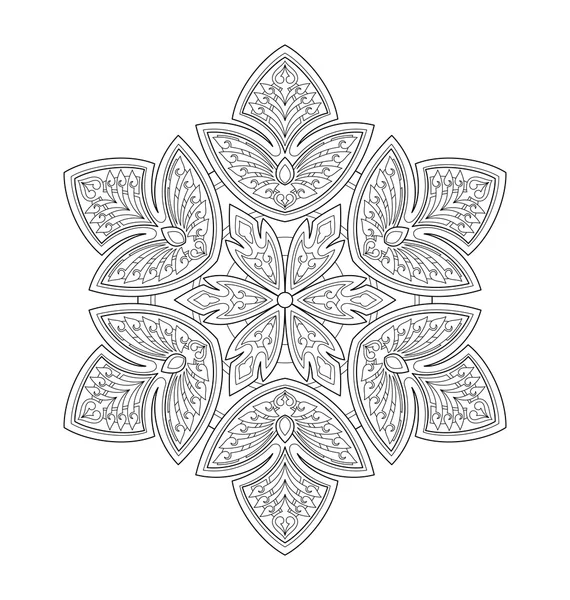 Mandala illustration for adult coloring — стоковый вектор