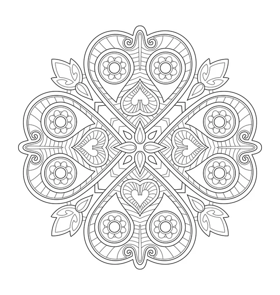 Mandala ilustrace pro dospělé zbarvení — Stockový vektor